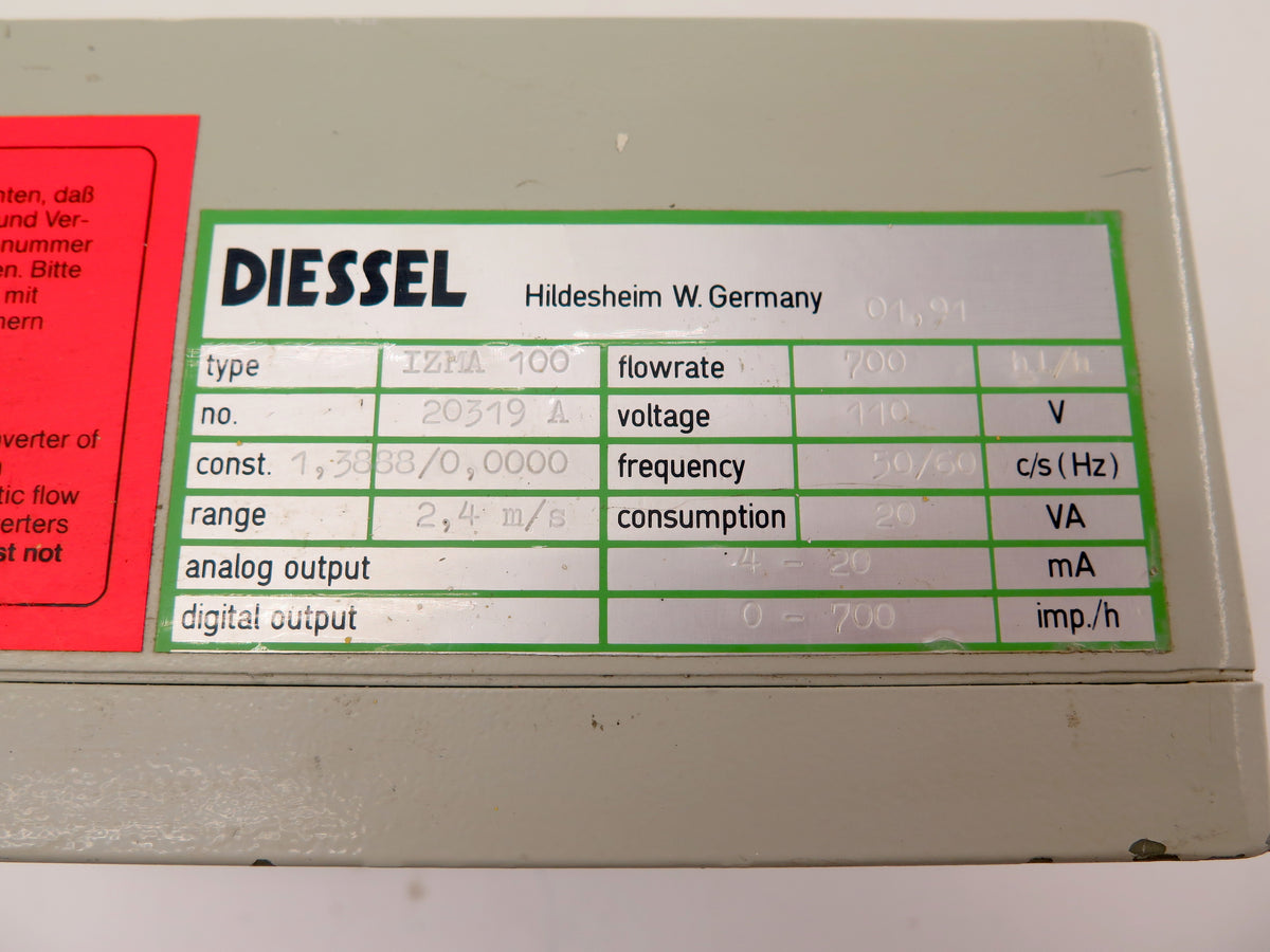 Diessel IZMA 100  Metering System 1400HL/H - Advance Operations