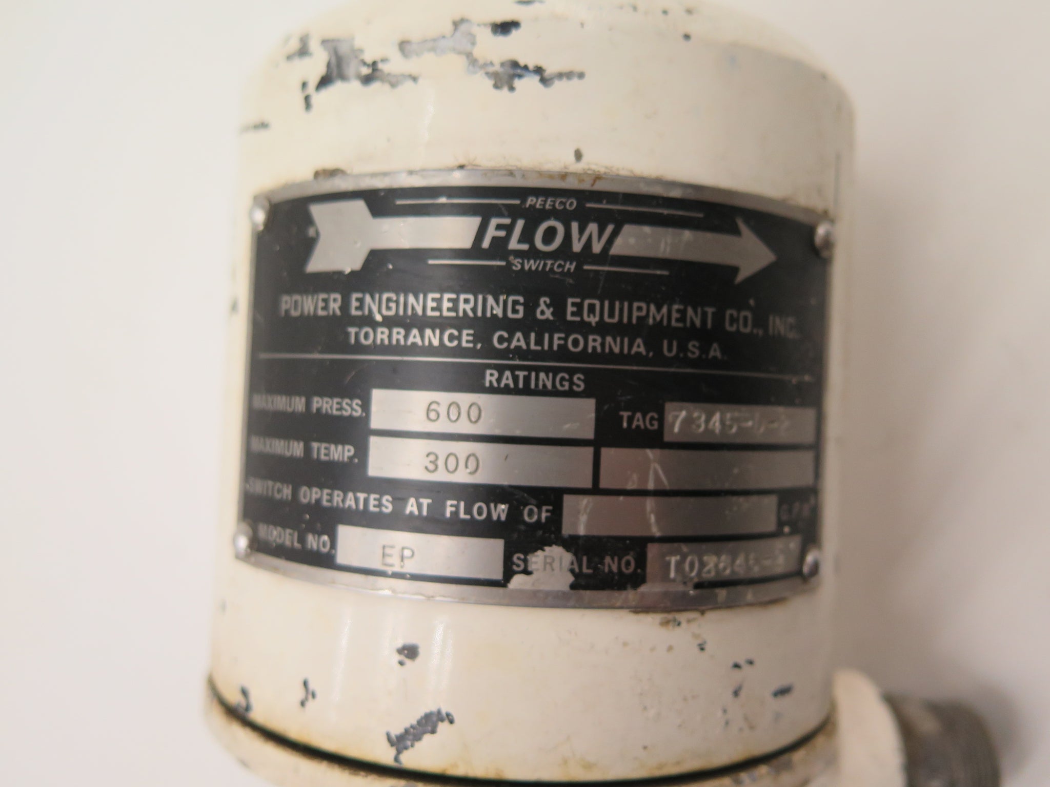 Peeco / Power Engineering & Equipment Co Model EP / 7345D2 Flow Swi