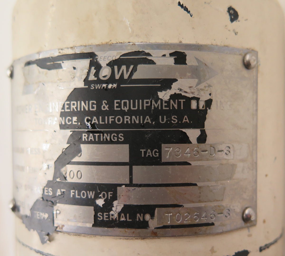 Peeco / Power Engineering & Equipment Co Model: EP / 7346-D-3 Flow Switch - Advance Operations