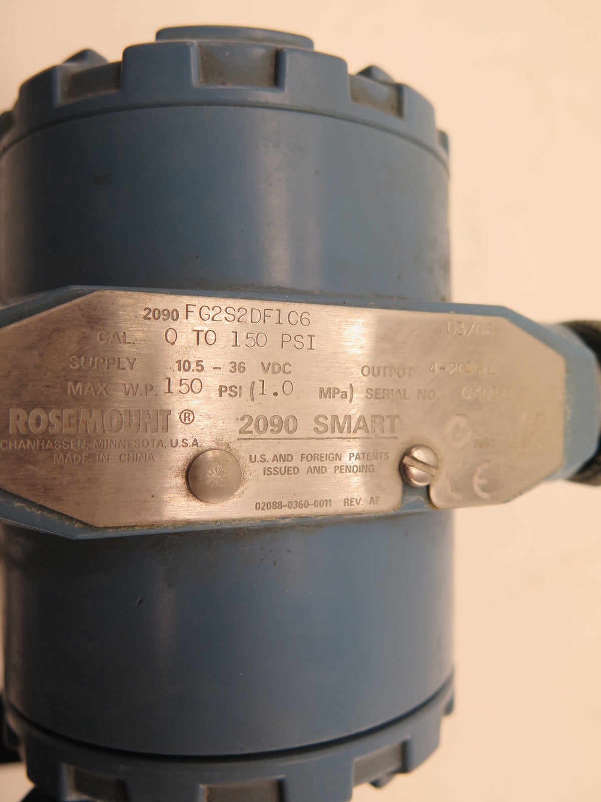 Rosemount 2090 FC2S2DF1C6 Pressure Transmitter 0-150 PSI - Advance Operations