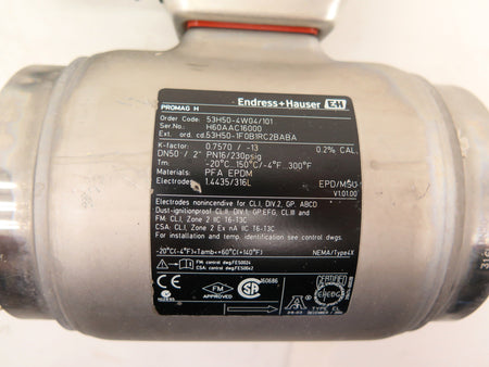 Endress + Hauser 53H50-4W04/101 Flow Meter Stainless Steel 2" - Advance Operations