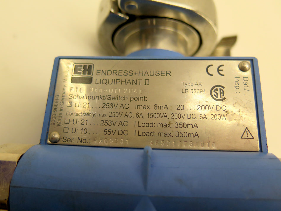 Endress + Hauser FTL 360-UTE2B4L Liquiphant II Level Switch - Advance Operations