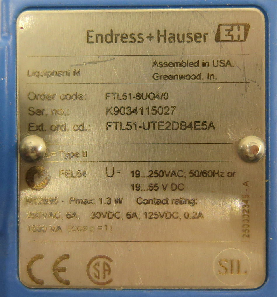 Endress + Hauser FTL51-UTE2DB4E5A Transmitter - Advance Operations