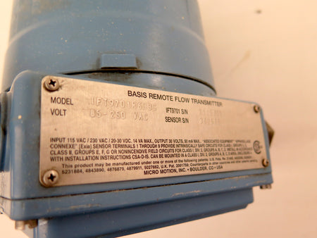Micro Motion IFT9701R6D3C Basis Remote Flow Transmitter - Advance Operations