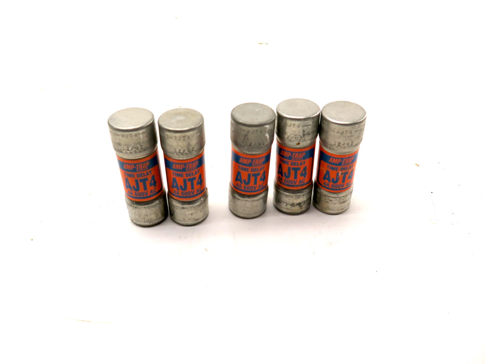 Gould Shawmut AJT4 Time Delay Fuse 4A 600V LOT OF 5 - Advance Operations
