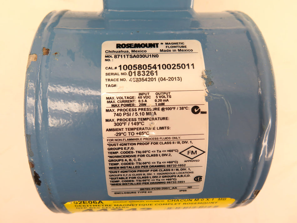 Rosemount 8711TSA030IU1N0 Magnetic Flowtube & Transmitter 3" - Advance Operations
