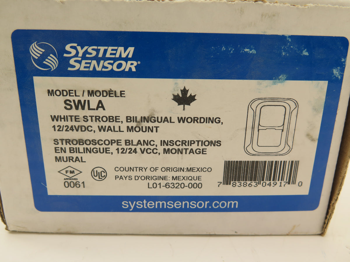 System Sensor SWLA White Strobe Bilingual Wording 12/24VDC Wall Mount - Advance Operations