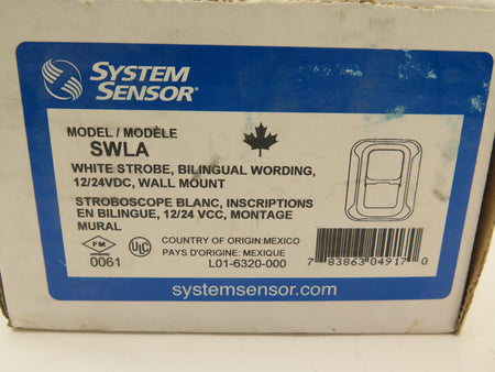 System Sensor SWLA White Strobe Bilingual Wording 12/24VDC Wall Mount - Advance Operations