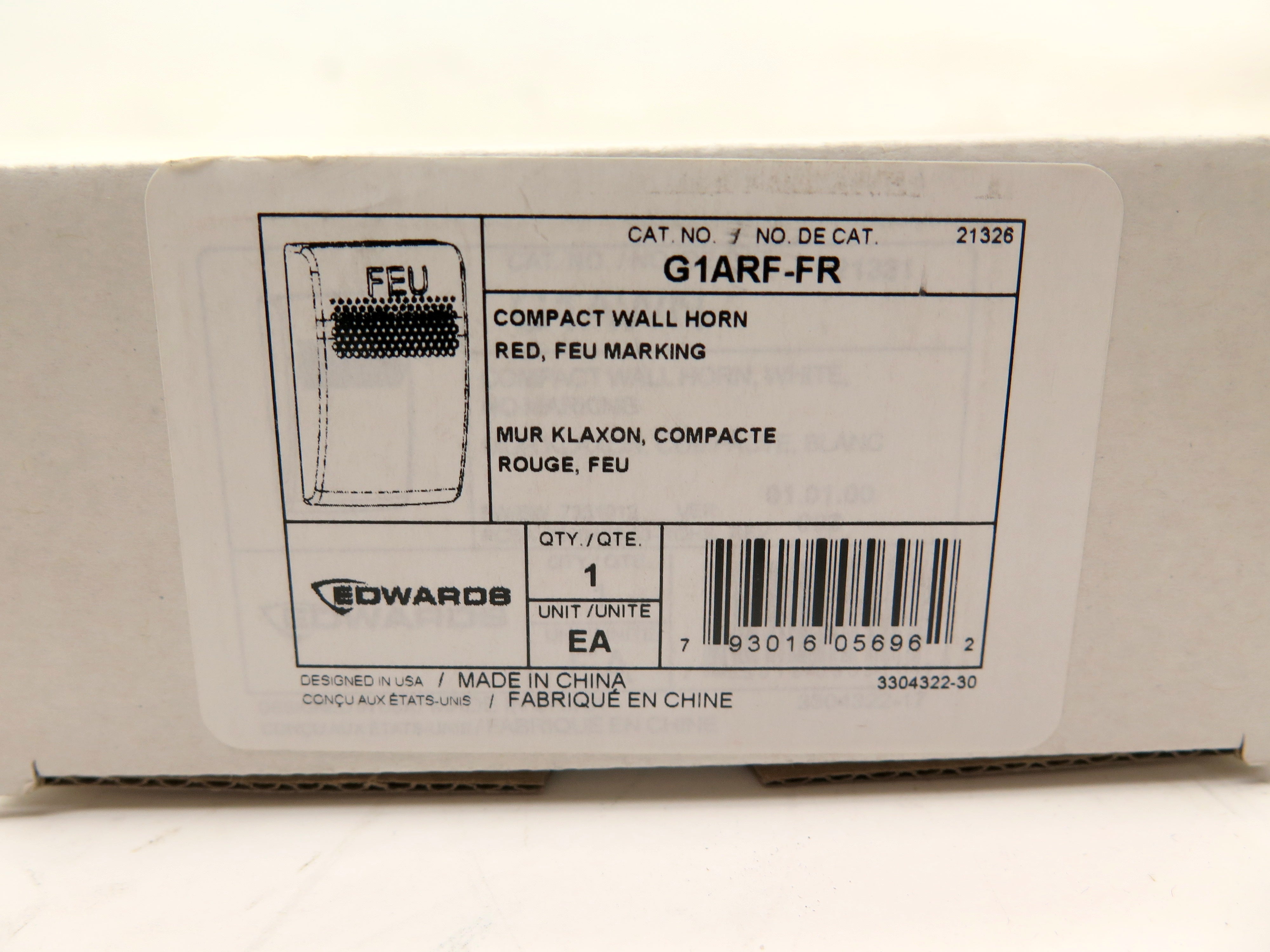 Edwards G1ARF-FR Compact Wall Horn RED Feu Marking ( French) - Advance Operations