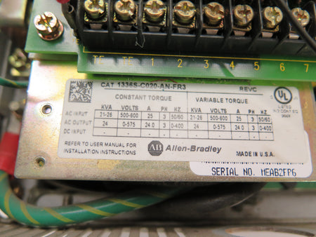 Allen-Bradley 1336S-C020-AN-FR3 REV.C AC Drive 24KVA 500-600Vac - Advance Operations