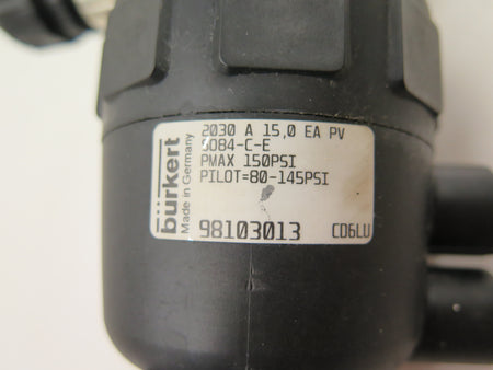 Burkert 2030 A 15.0 EA PV  PVC Diaphragm Valve - Advance Operations