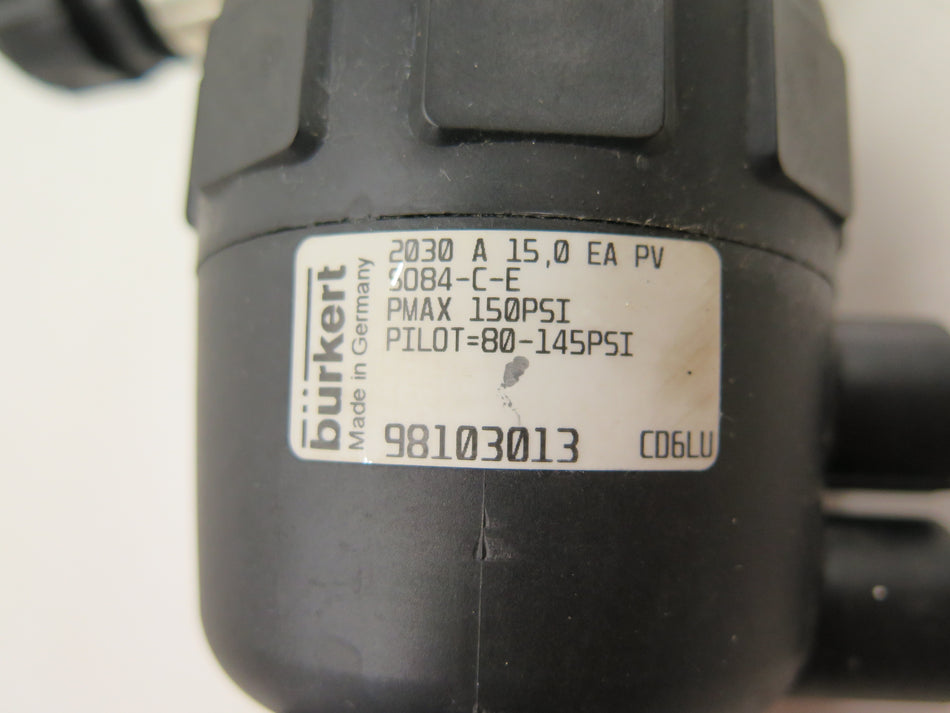 Burkert 2030 A 15.0 EA PV  PVC Diaphragm Valve - Advance Operations