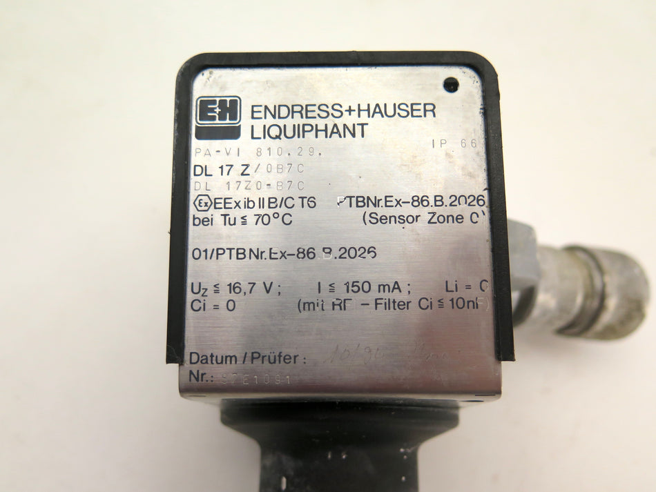 Endress + Hauser DL17Z/0B7C / PA-VI 810.29 Liquiphant Transmitter - Advance Operations