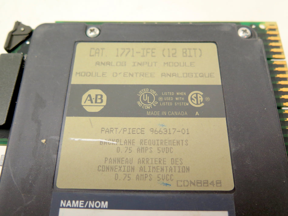 Allen-Bradley 1771-IFE Analog Input Module SER.A Firmware Rev.G - Advance Operations