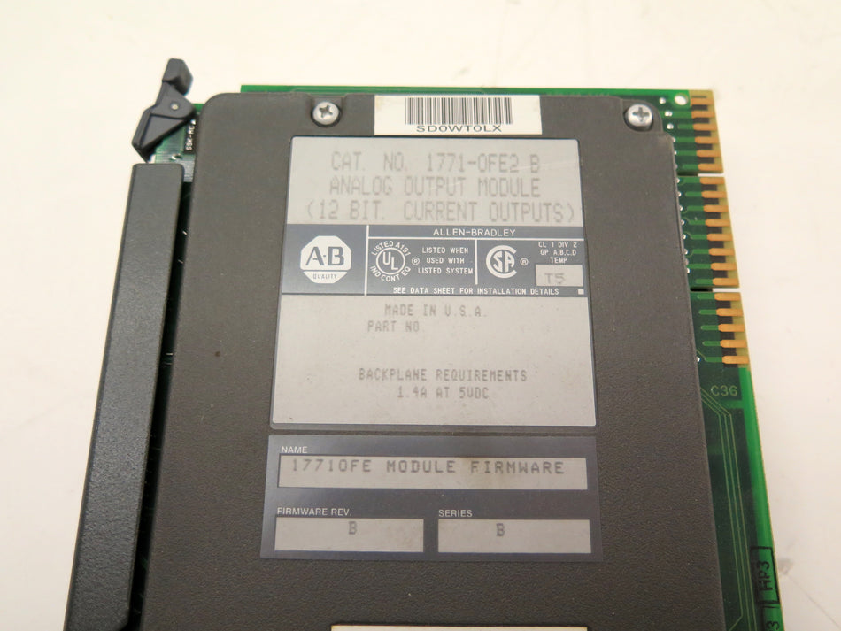 Allen-Bradley 1771-0FE2 B Analog Output Module 12 BIT Ser.B Firmware REV.B - Advance Operations