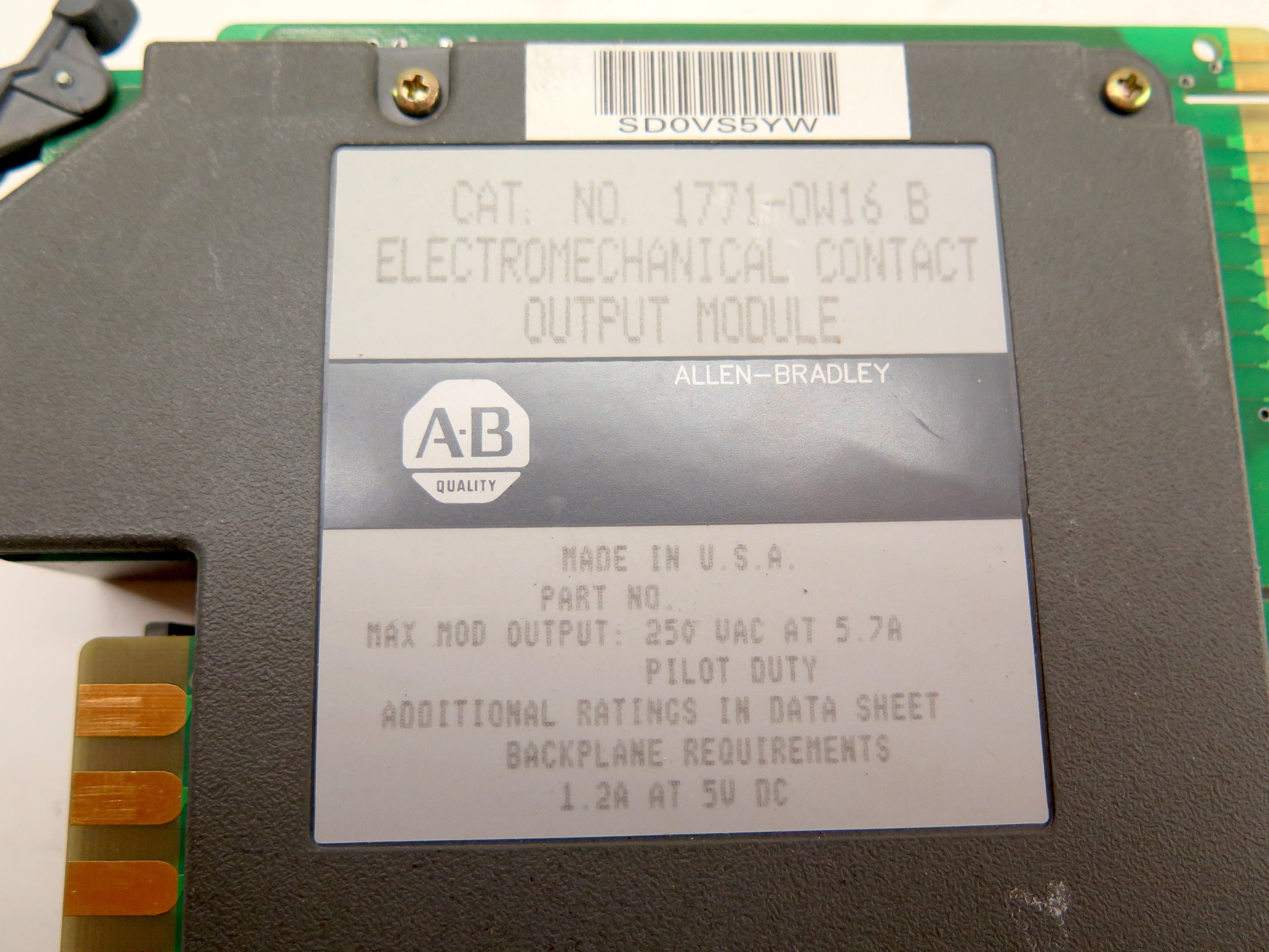 Allen-Bradley 1771-OW16 B Electromechanical Contact Output Module - Advance Operations