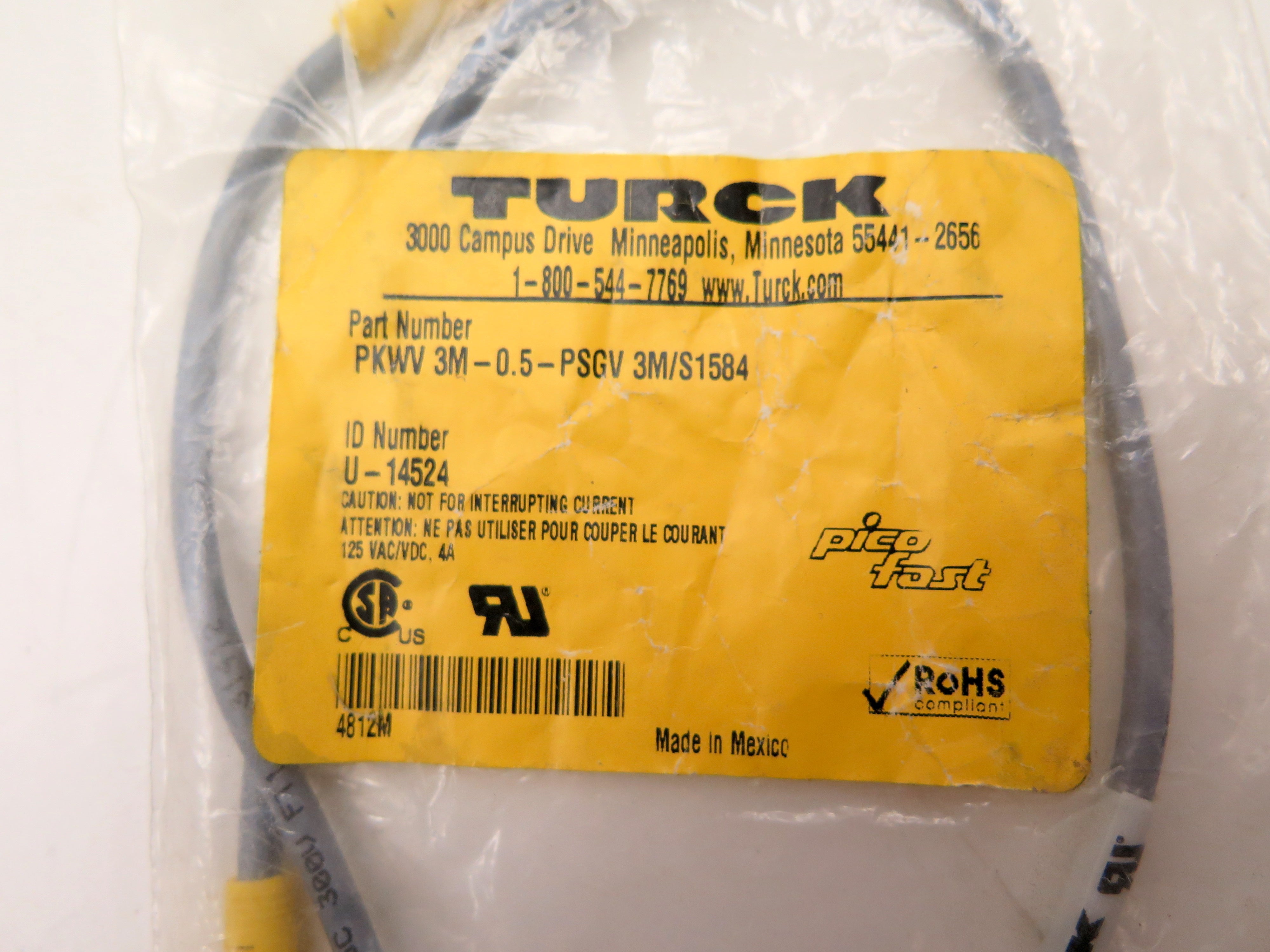 Turck PKWV 3M-0.5-PSGV 3M/S1584 Cable - Advance Operations