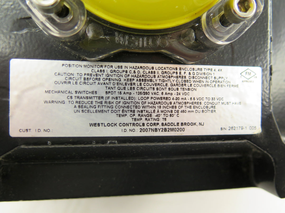 Westlock Controls 2007NBY2B2M0200 AccuTrak Rotary Position Monitor Switch 15A - Advance Operations