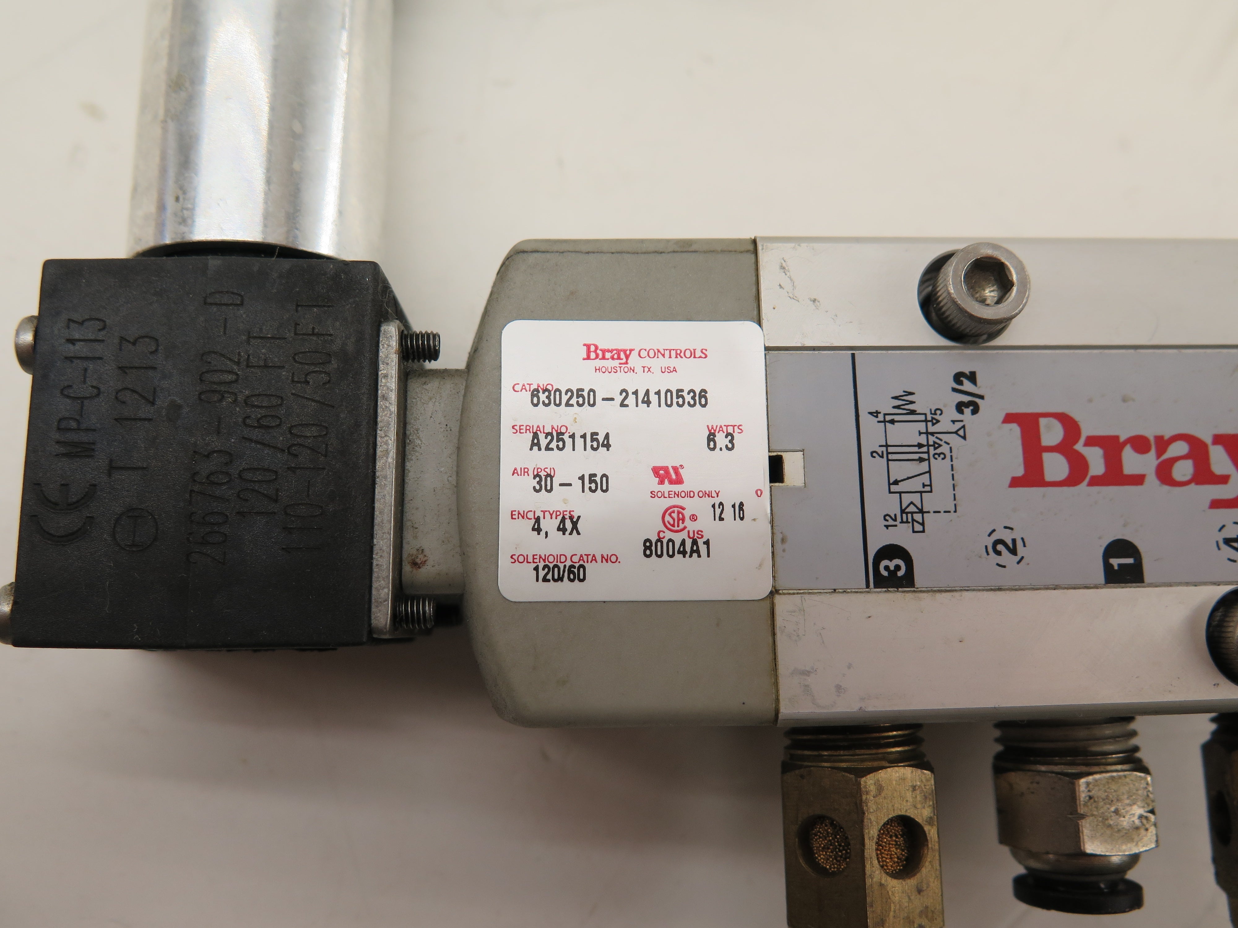 Bray Controls 630250-21410536 120V Nema 4 30-150PSI Solenoid Valve - Advance Operations