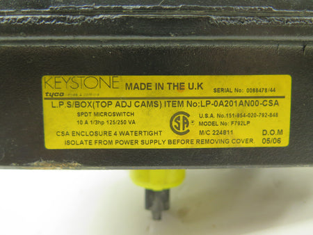 Keystone / Tyco LP-0A201AN00-CSA Valve Positioner Indicator Switch - Advance Operations