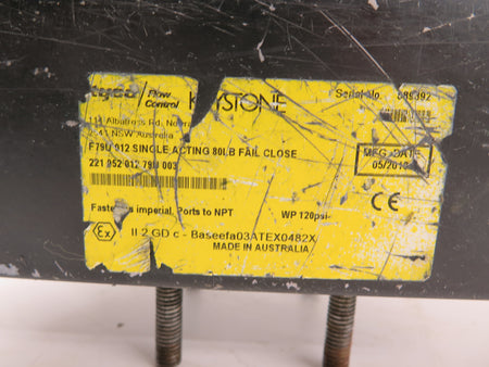Keystone F79U 012 Single Acting Actuator 80Lbs Fail Close - Advance Operations