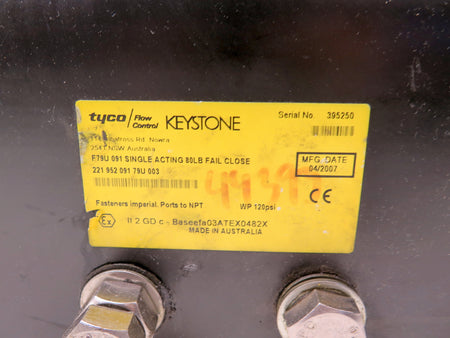 Keystone / Tyco F79U 091 Single Acting 80Lbs Fail Close Actuator Kit - Advance Operations