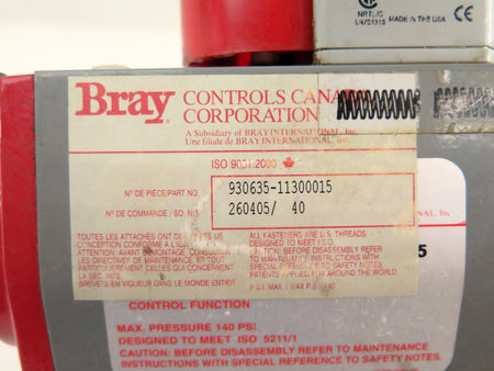 Bray 930635-11300015 Pneumatic Actuator & Valve 2" - Advance Operations
