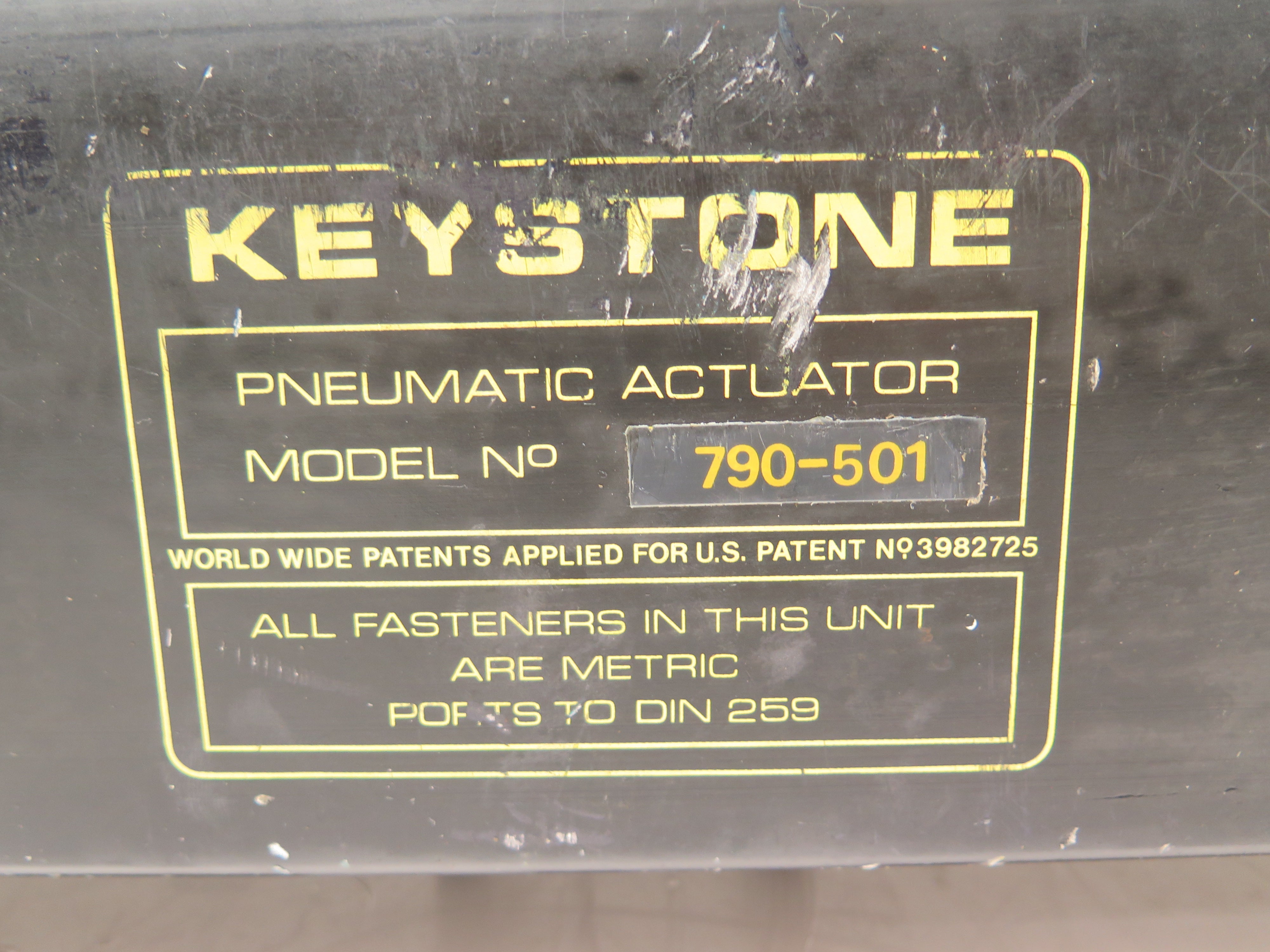 Keystone 790-501 Pneumatic Actuator - Advance Operations