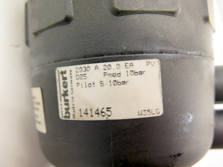 BURKERT 00262742 00227237 PNEUMATIC PVC 1IN BALL VALVE - Advance Operations