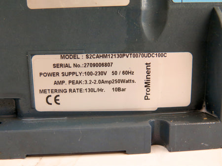 ProMinent S2CAHM12130PVT0070UDC100C Metering Pump 130L/Hr 10Bar - Advance Operations