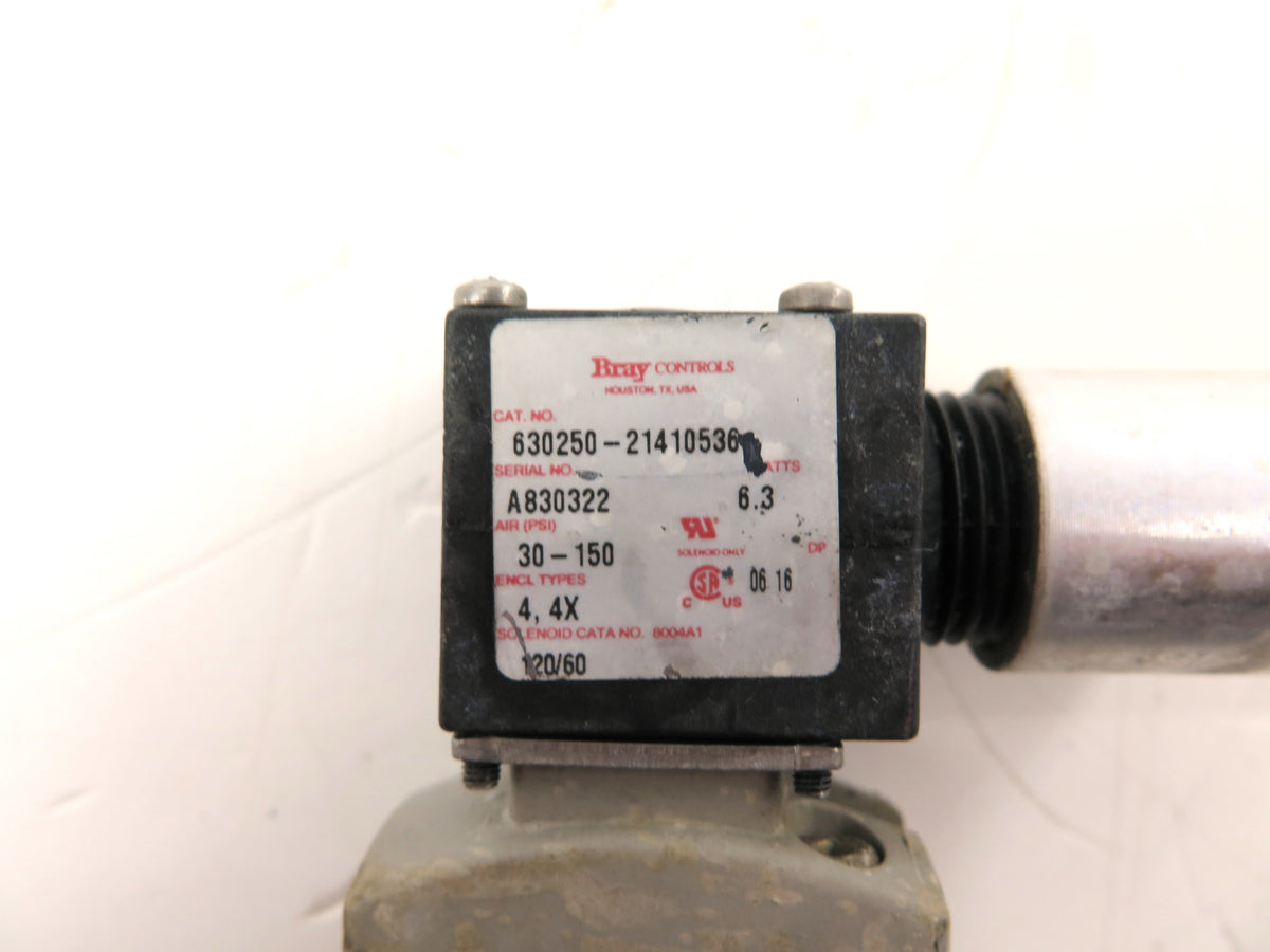 Bray 630250-21410536 Pneumatic Solenoid Valve 30-150PSI 120V - Advance Operations