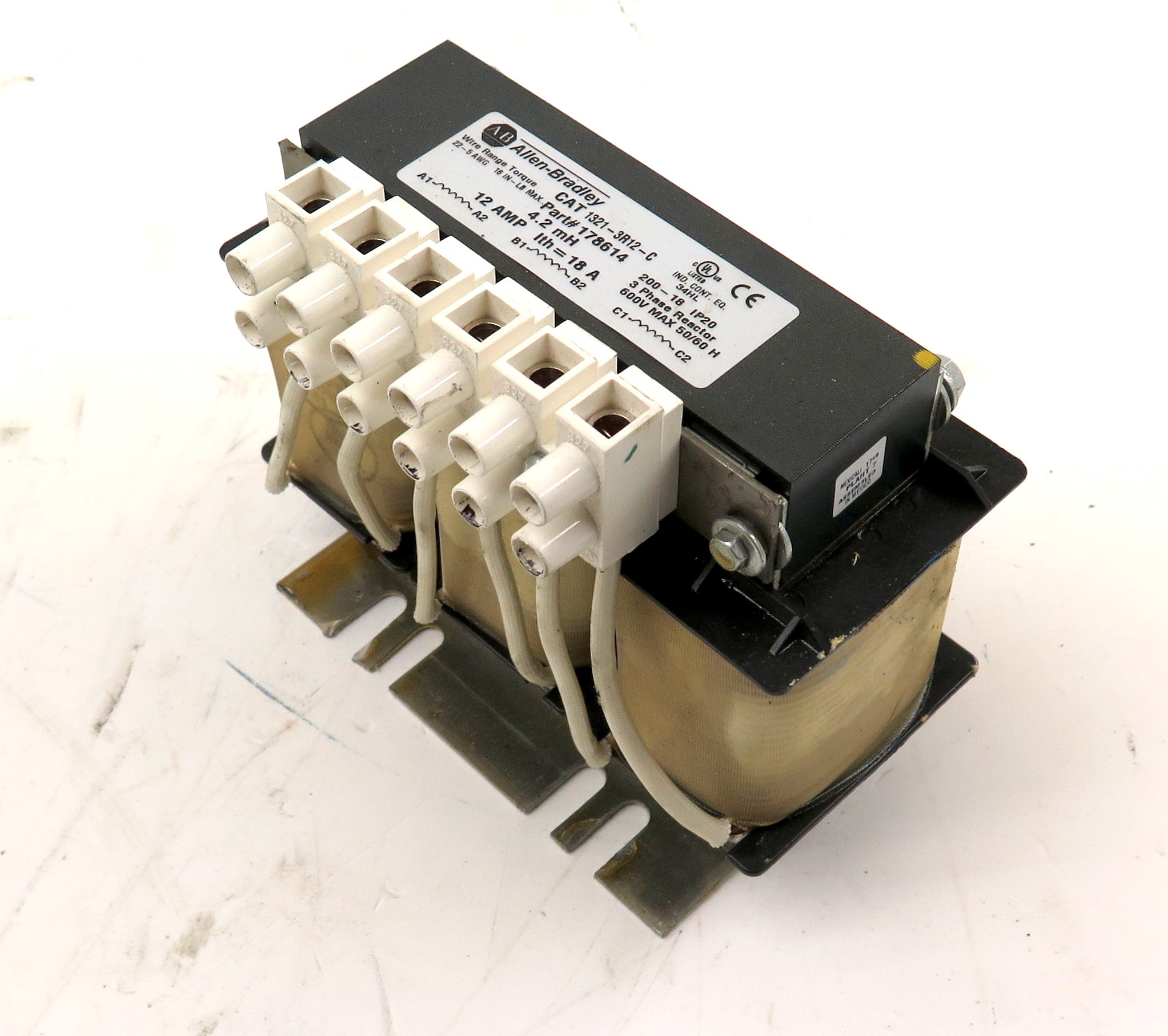 Allen-Bradley 1321-3R12-C Line Reactor 3 Phase Reactor 600vMax 12A 4.2mH - Advance Operations