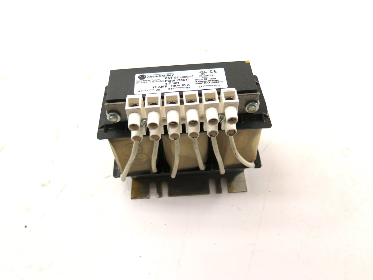 Allen-Bradley 1321-3R12-C Line Reactor 3 Phase Reactor 600vMax 12A 4.2mH - Advance Operations