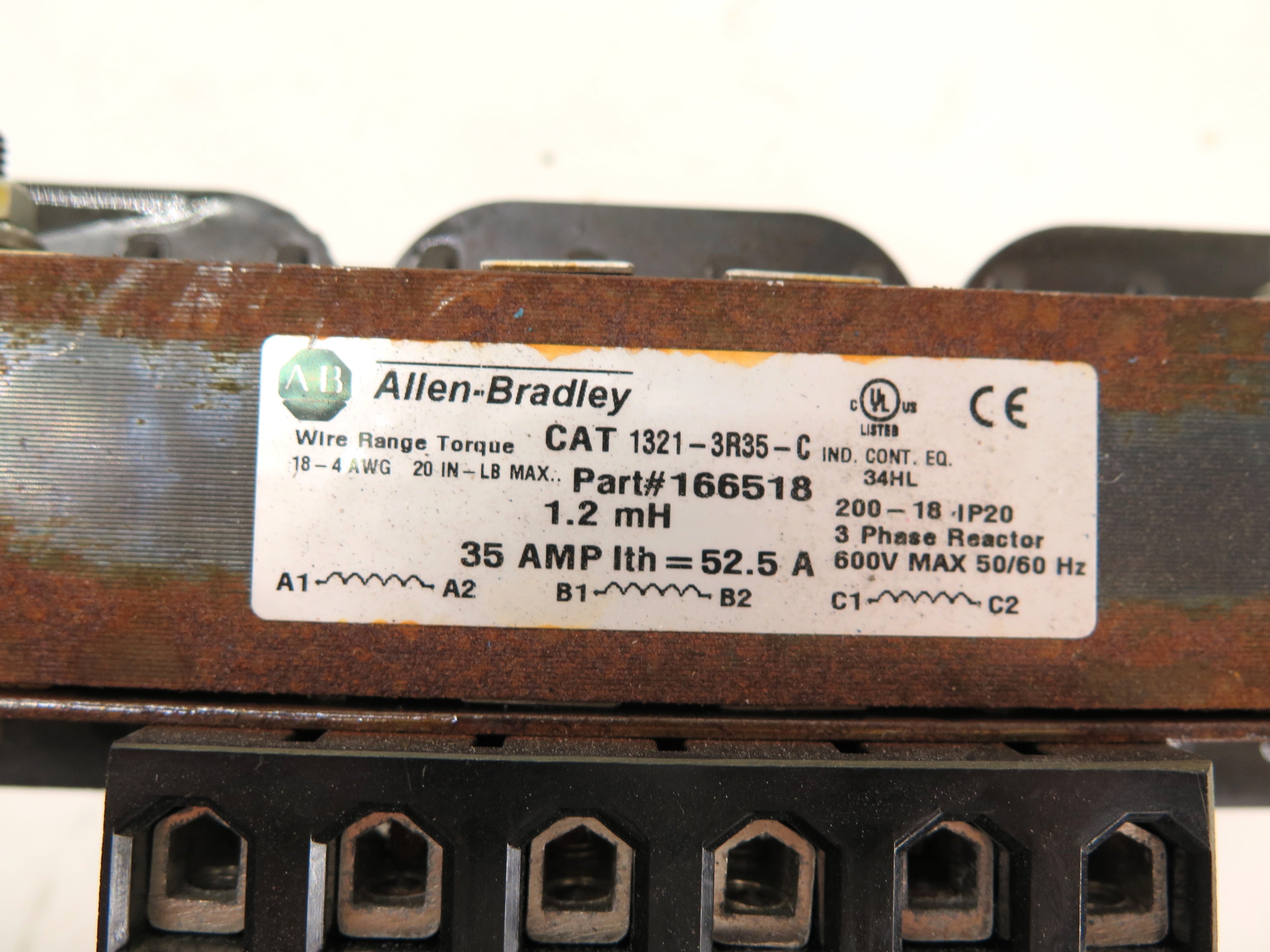 Allen-Bradley 1321-3R35-C Line Reactor 3 Phase 600v Max 52.2A 35A - Advance Operations
