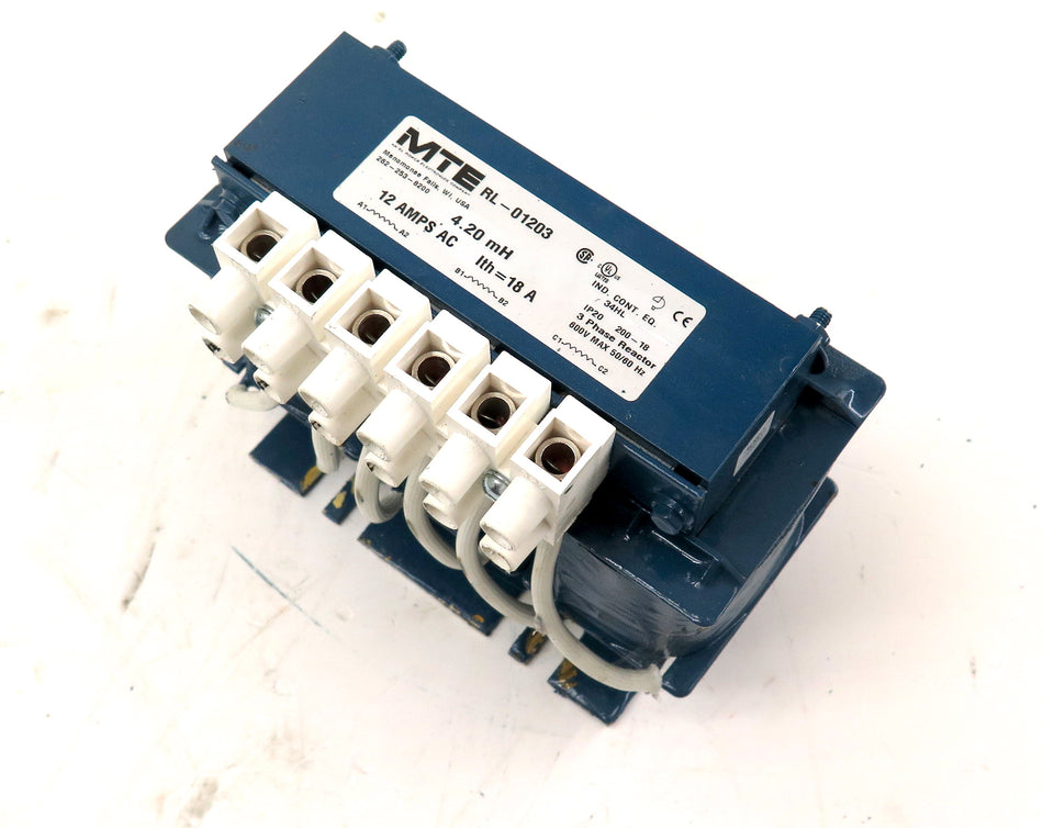 MTE RL-01203 Line Reactor 4.20mH 12A 3 Phase 600v Max - Advance Operations