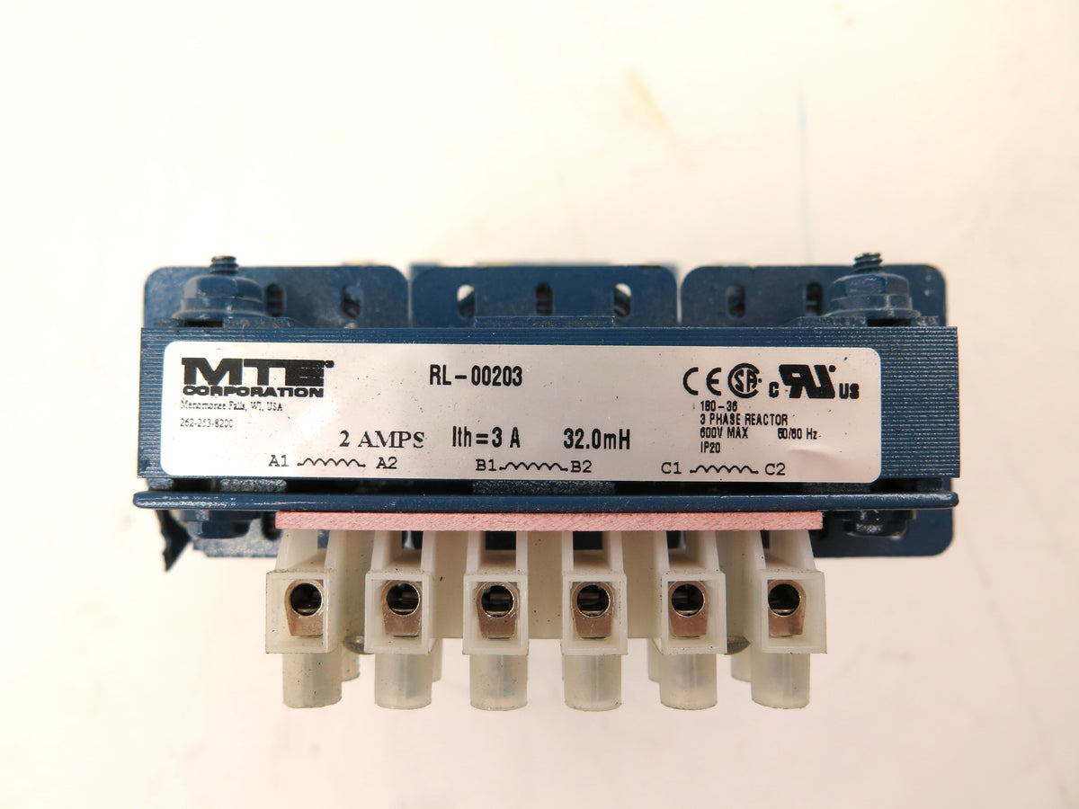 MTE RL-00203 Line Reactor 3 Phase 32.0mH 2A 600Vmax - Advance Operations