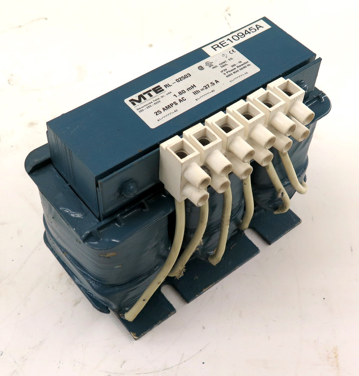 MTE RL-02503 Line Reactor 1.80mH 25A 3 Phase 600Vmax - Advance Operations