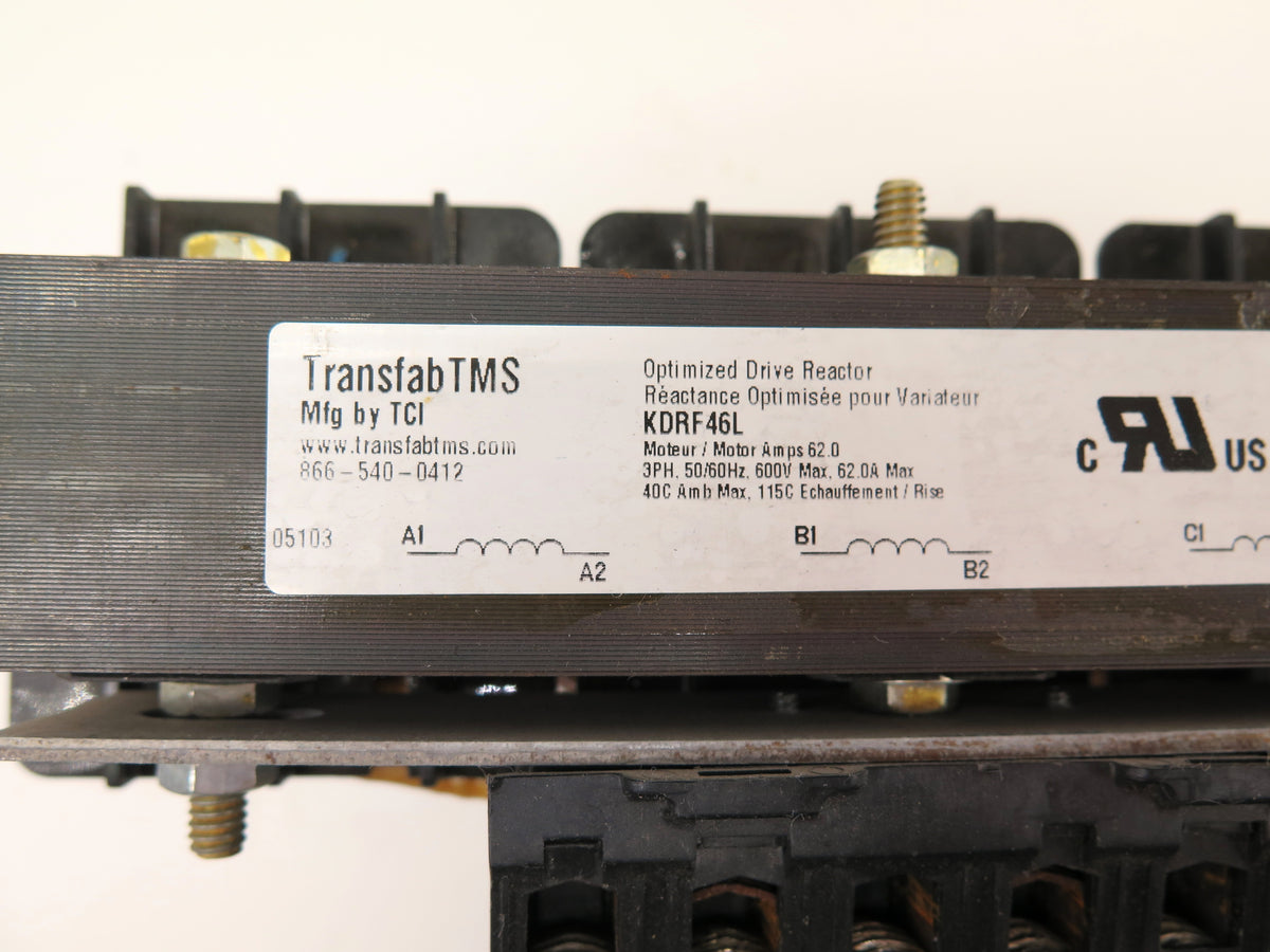 TransfabTMS KDRF46L Optimized Drive Reactor 62A 3 Phase 600Vmax READ - Advance Operations