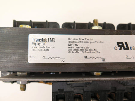 TransfabTMS KDRF46L Optimized Drive Reactor 62A 3 Phase 600Vmax READ - Advance Operations