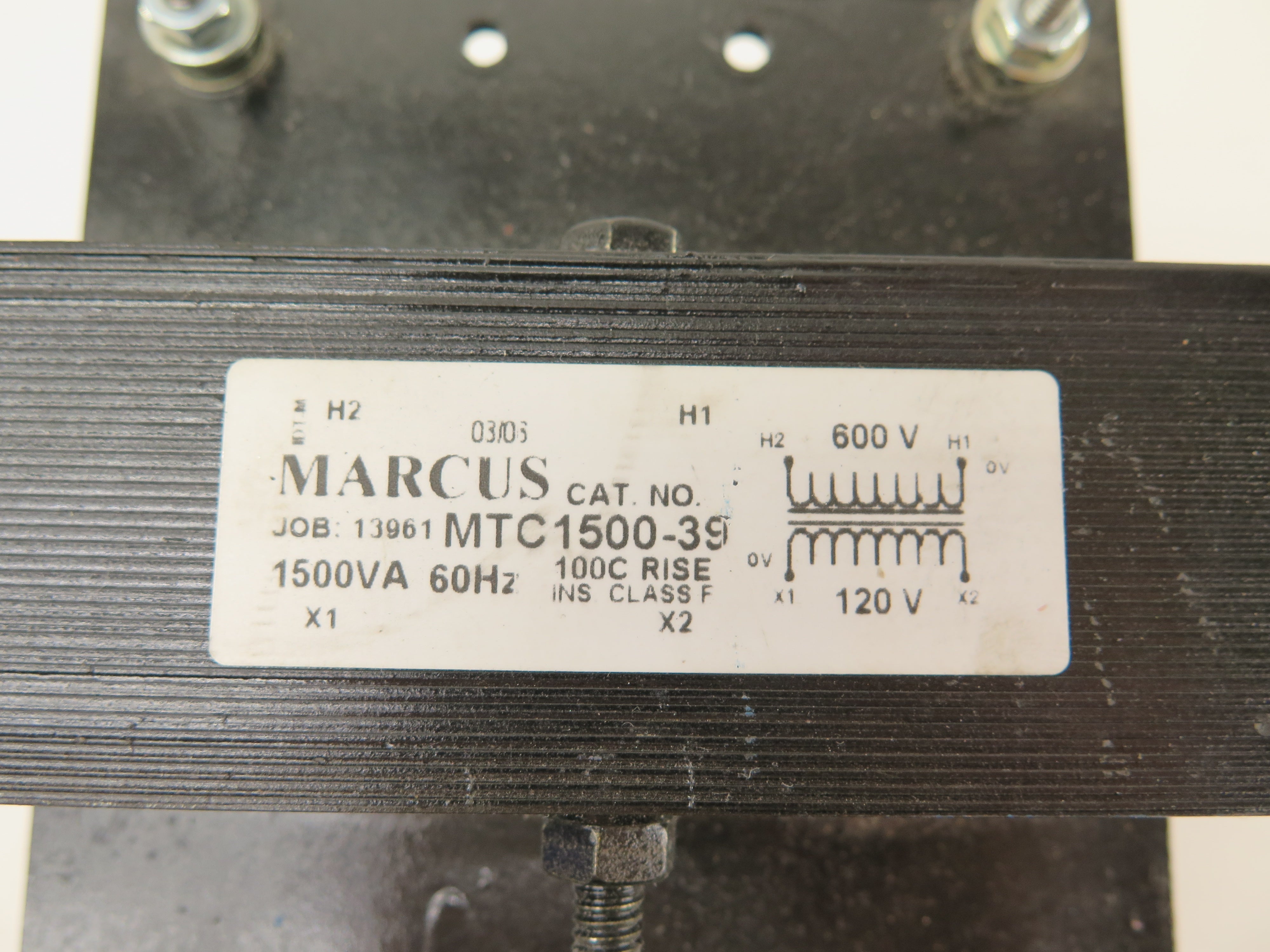 Marcus MTC1500-39 Transformer 600Vac to 120Vac 1500VA - Advance Operations