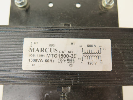Marcus MTC1500-39 Transformer 600Vac to 120Vac 1500VA - Advance Operations