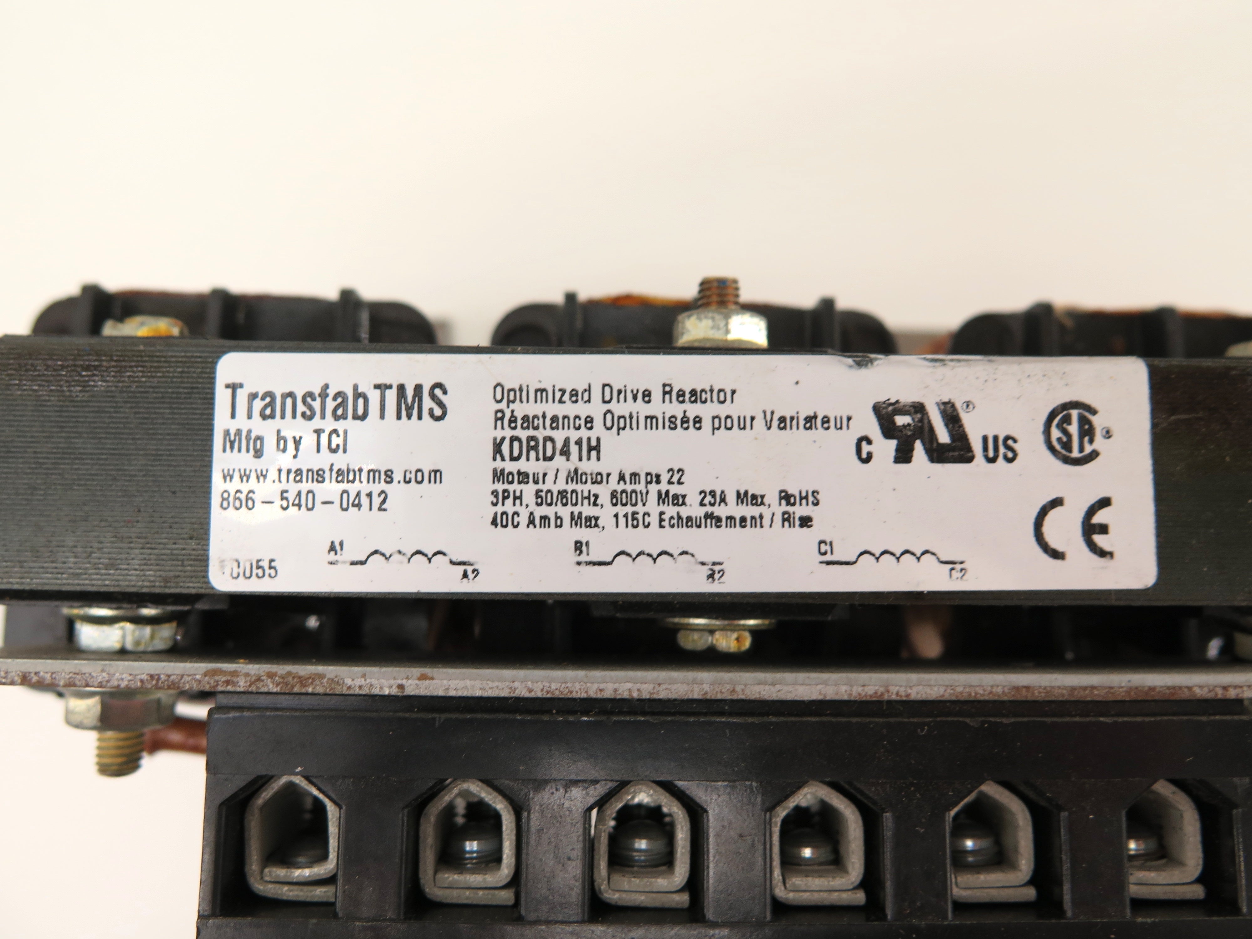 TransfabTMS KDRD41H Optimized Drive Reactor 3 Phase 600V max 23A - Advance Operations