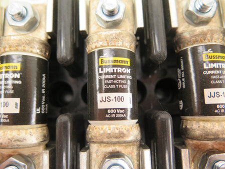 Buss T60100-3C Fuse Holder With (3) Bussmann JJS-100 Fuses 600Vac 100A - Advance Operations
