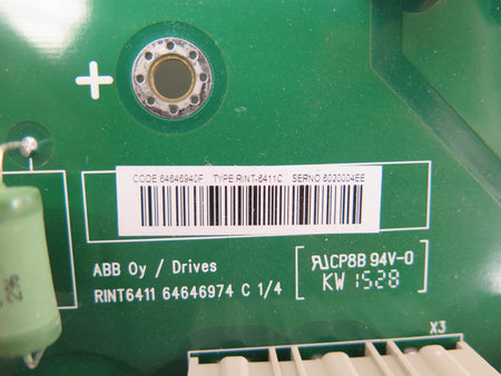ABB RINT-6411C AC Drive Control Board - Advance Operations