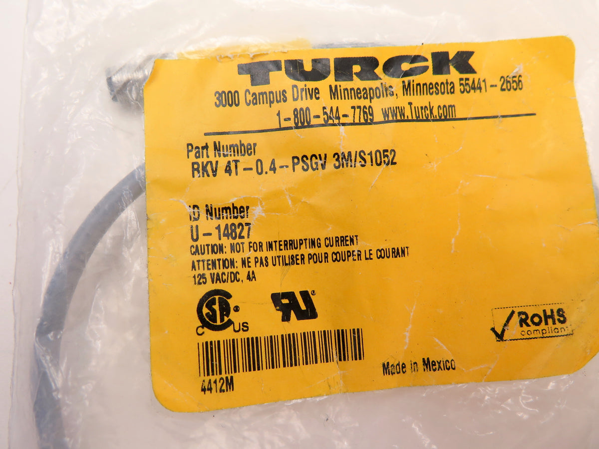 Turck RKV 4T-0.4-PSGV 3M/S1052 Cordset - Advance Operations
