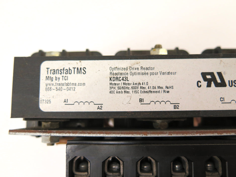 Transfab TMS KDRC43L Optimized Drive Reactor 3PH 600V max 41A - Advance Operations