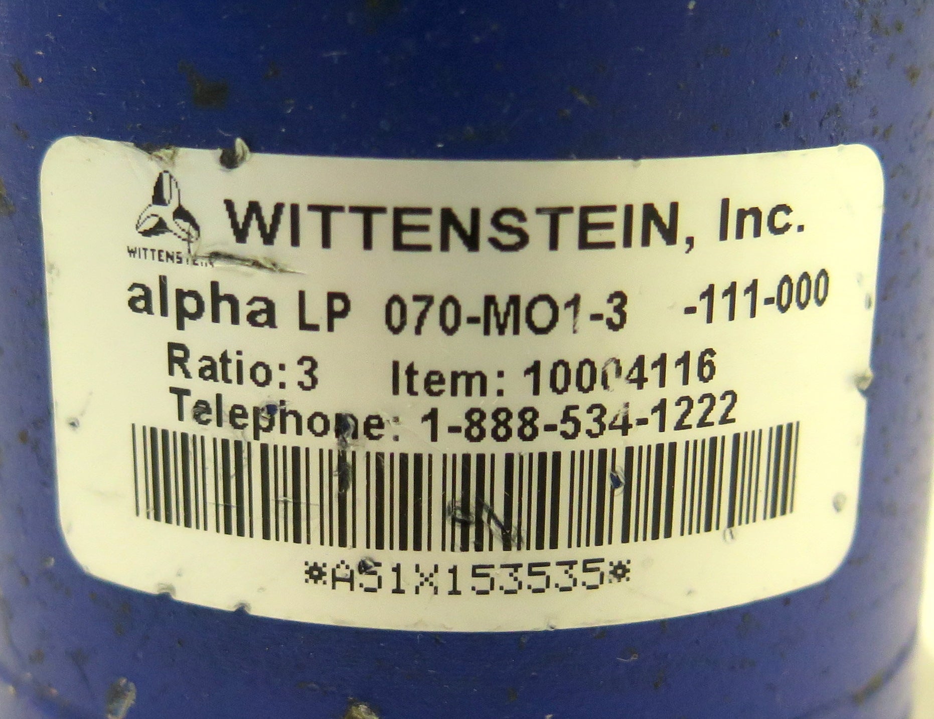 Wittenstein Alpha LP 070-MO1-3 -111-000 Gear Motor Ratio 3 - Advance Operations