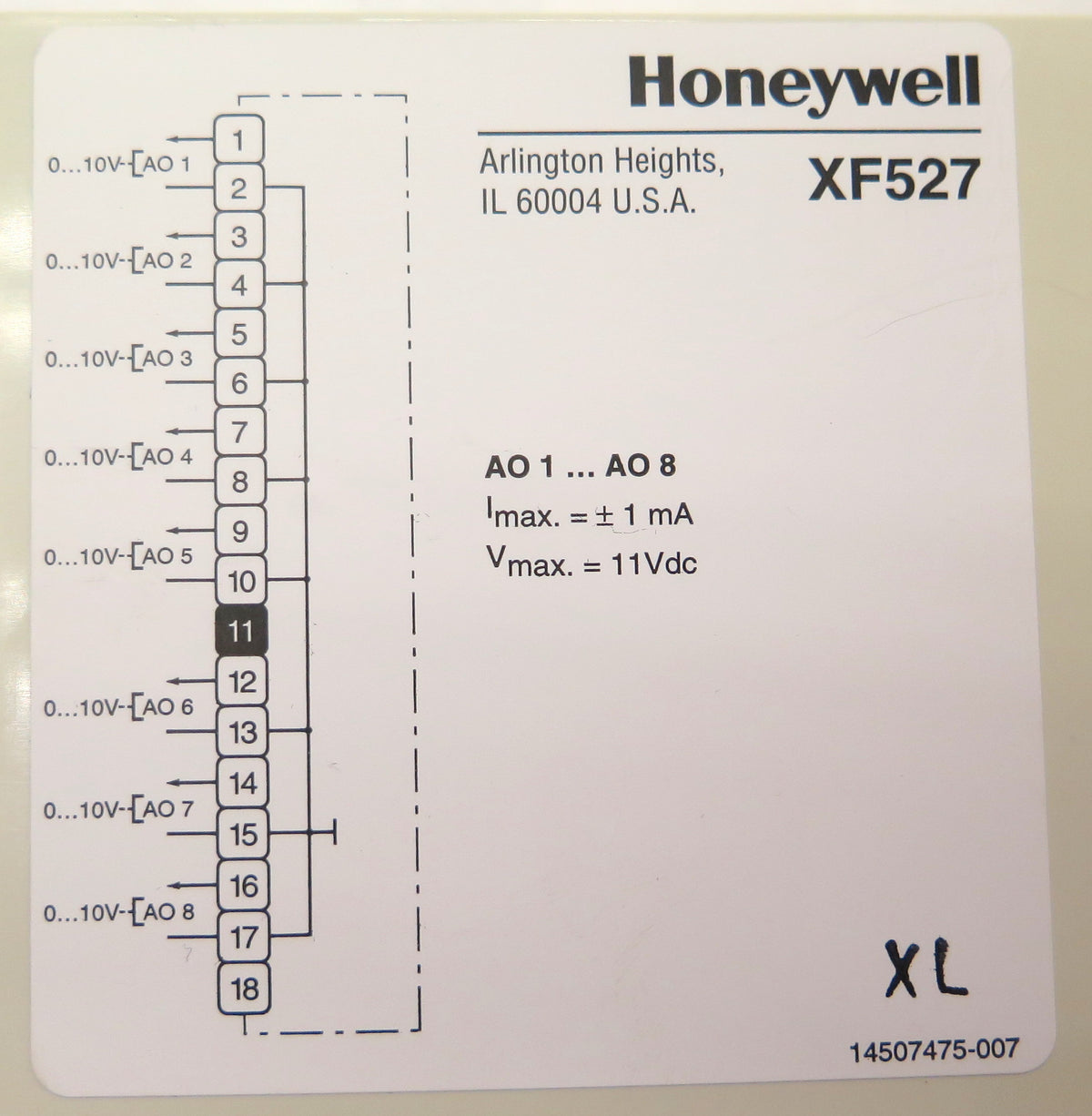 Honeywell XF527 Analog Output Module - Advance Operations