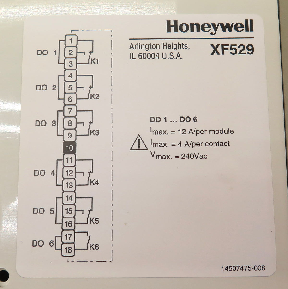 Honeywell XF529 Output Module - Advance Operations