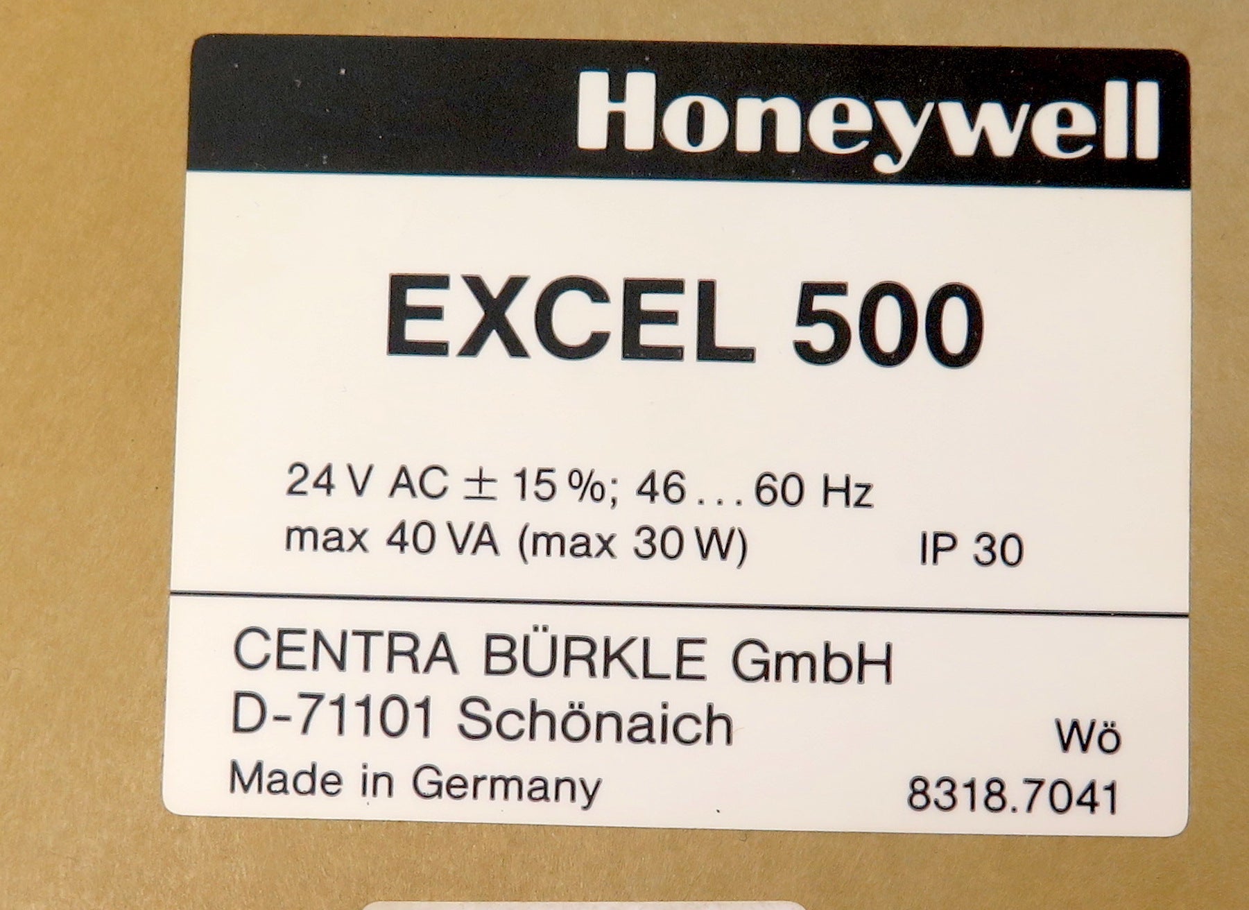 Honeywell XH562H Excel 500 Open System Card Holder - Advance Operations
